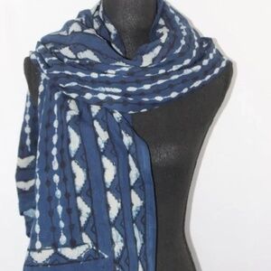 Versatile Indigo India Print Cotton Sarong, 45 x 70 inches